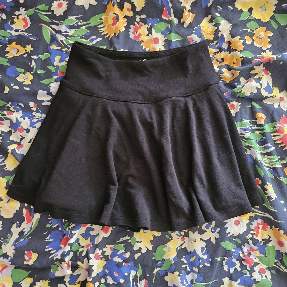Hollister Black Mini Skater Skirt with Pleats